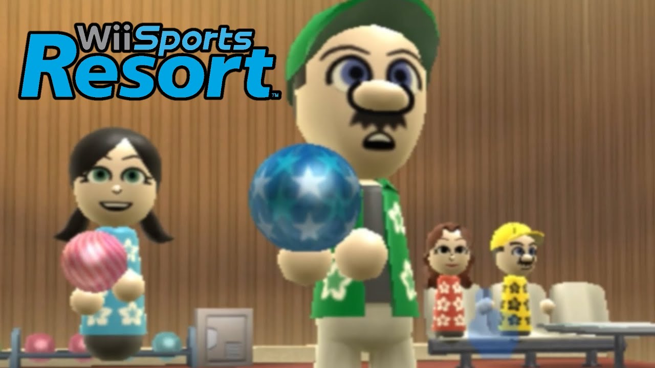 Playing Wii Sports Resort 100 Pin Bowling!