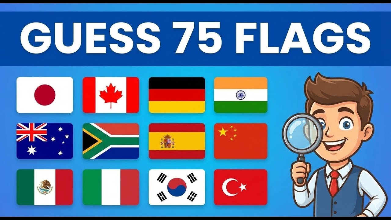 Guess The Flag Quiz 🚩 | 75 Countries Flag Quiz