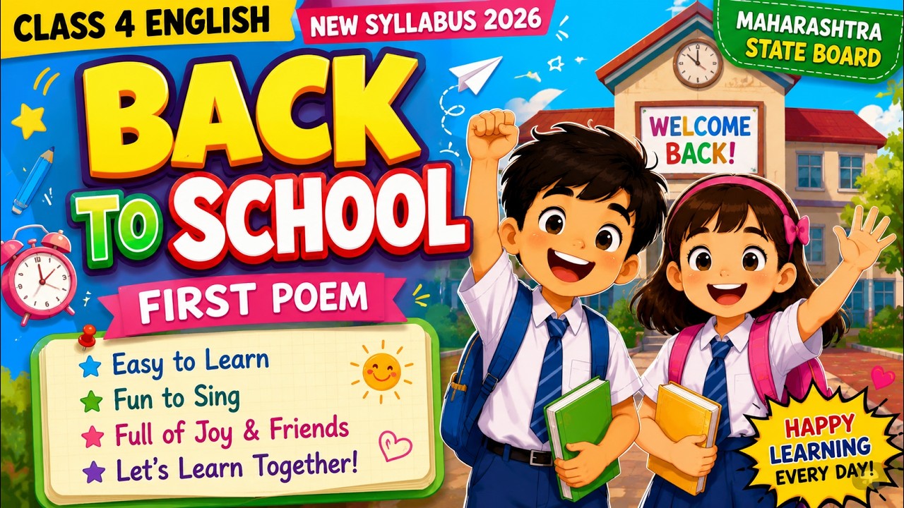 Back to School Poem Song 🎶 | Class 4 English Chapter 1.1 | Maharashtra State Board 2026 | Animated