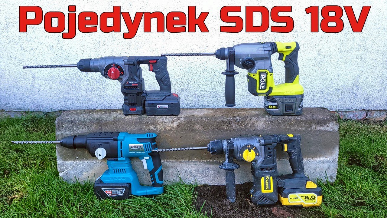 Pojedynek Akumulatorowych Młotowiertarek SDS+ Parkside VS Ryobi VS Dedra VS Kaltmann