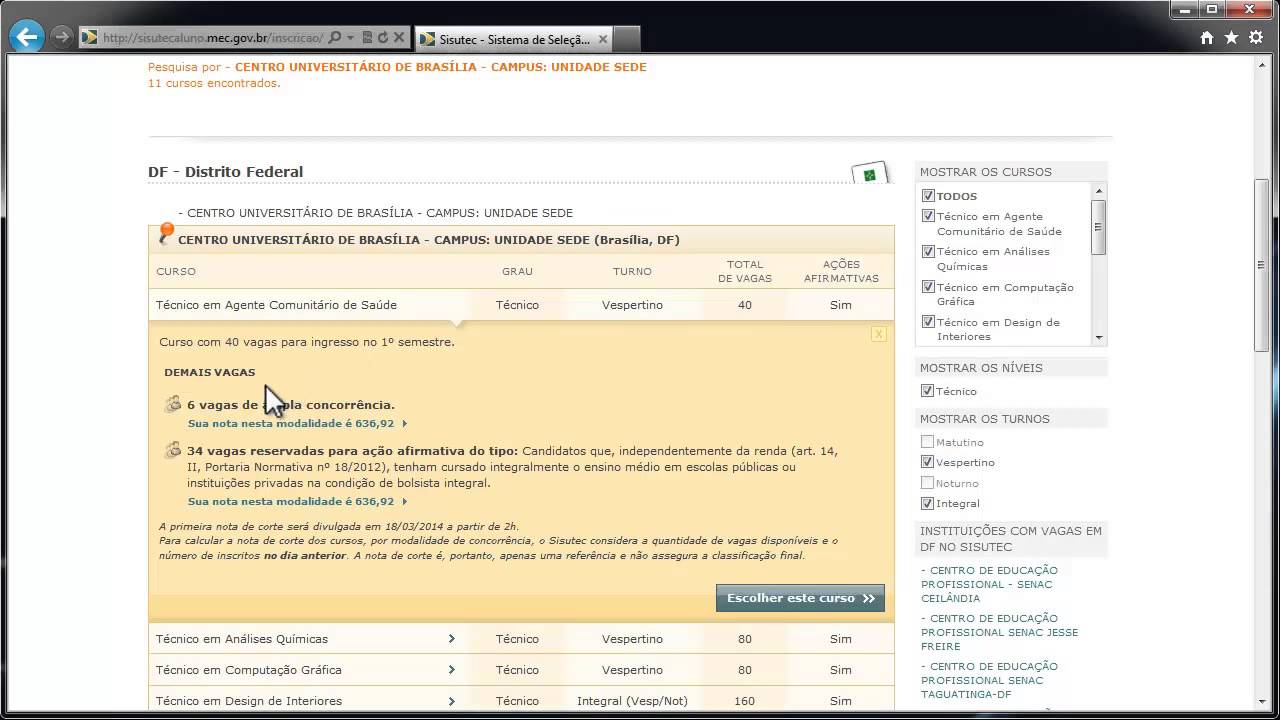 Tutorial - Como fazer a inscri&ccedil;&atilde;o no PRONATEC