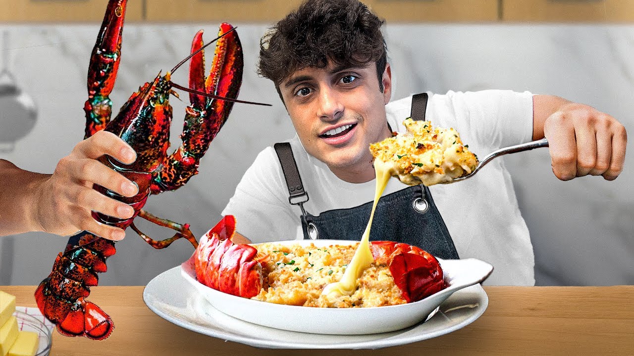 Я приготовил макароны с сыром и лобстером с нуля.