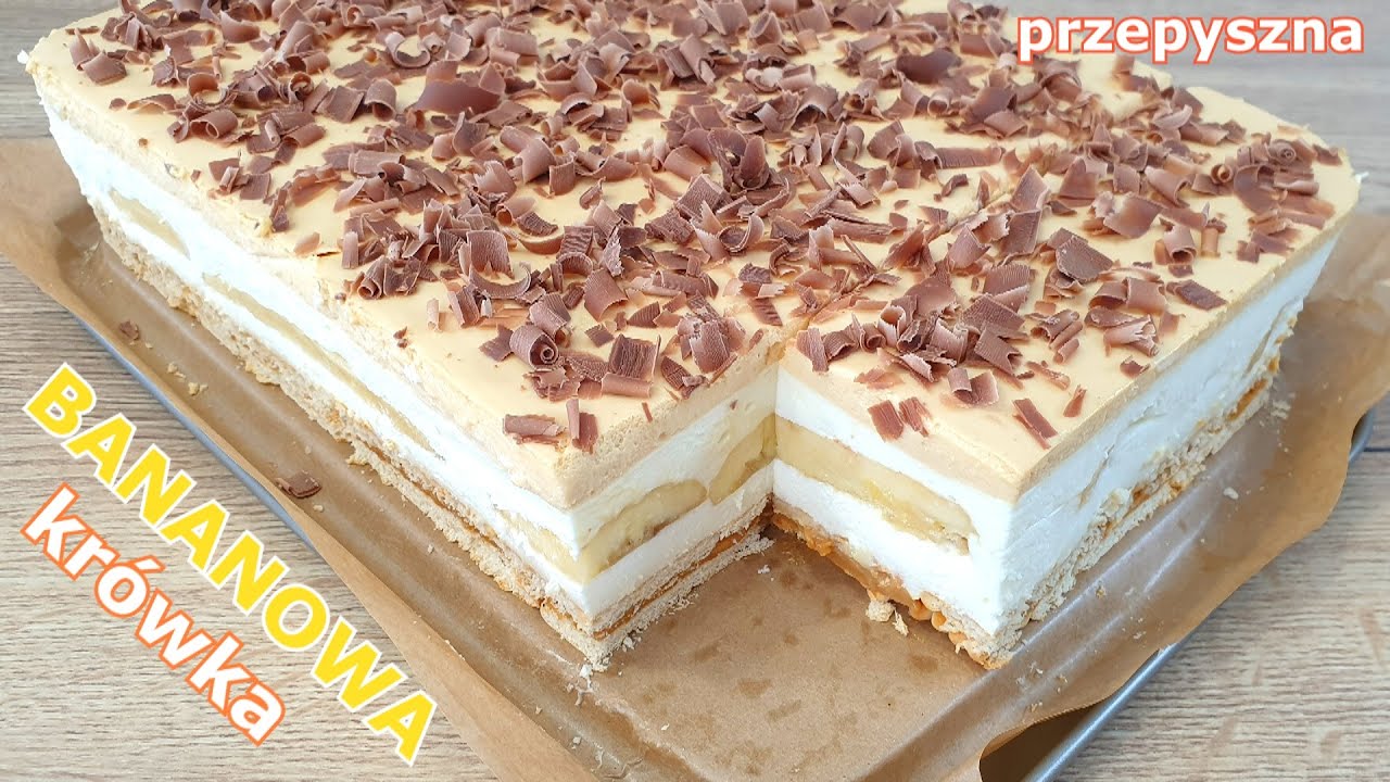 Bananowa KR&Oacute;WKA na jogurcie - niesamowicie pyszne ciasto bez pieczenia 👌 łatwy i szybki deser