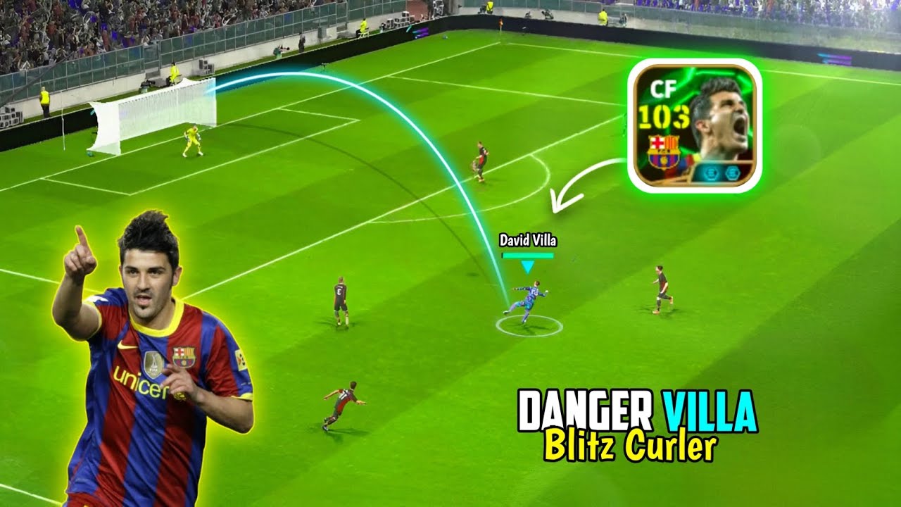 Best Blitz Curler is Here 🗿🔥 David Villa Blitz Curler Review in eFootball 25 Mobile 🔥🔥🔥
