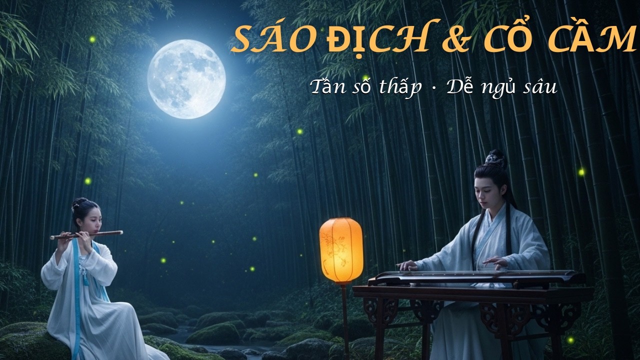 Sáo Địch Cổ Cầm Nhạc Ru Ngủ Đêm Khuya Tần Số Thấp Giúp Thư Giãn Thần Kinh | Dizi & Guqin Sleep Music