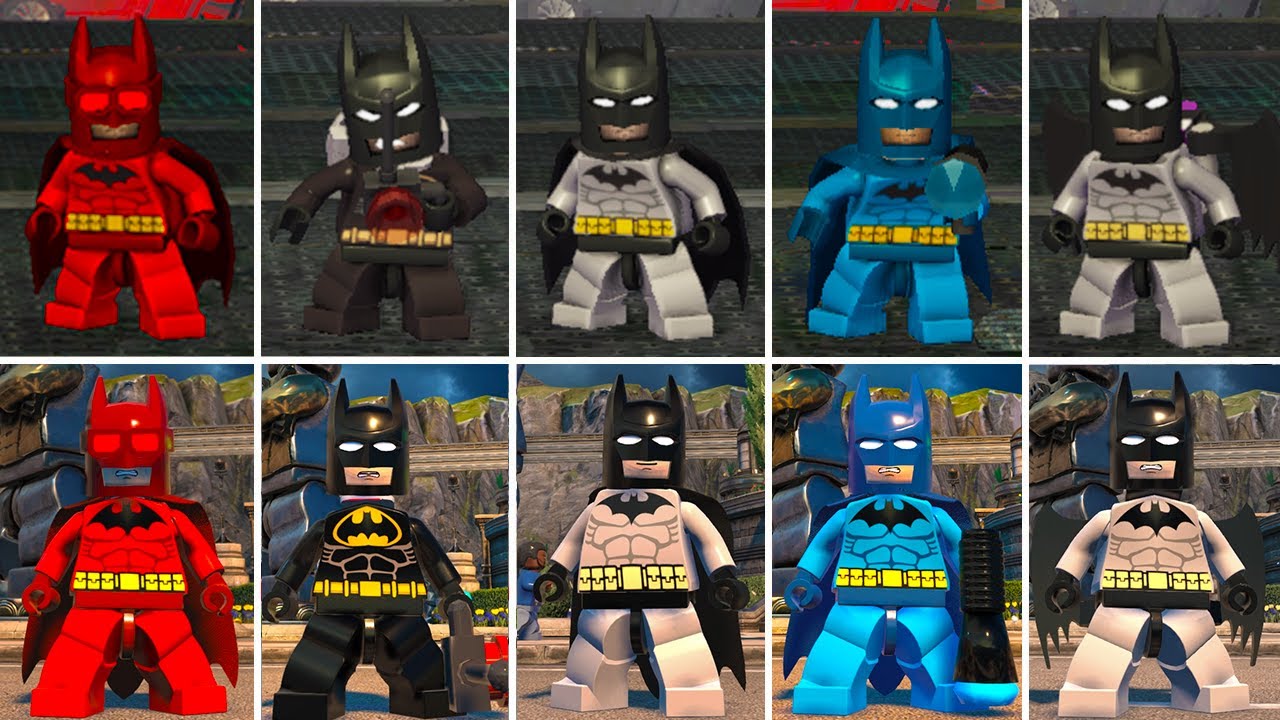 Все костюмы Lego Batman из видеоигр в Lego DC Super Villains