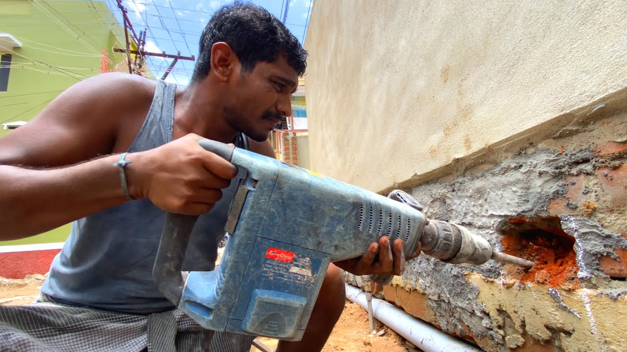 Magnificent! Skilled Work in House Front Sliding Gate installation process-Using by Sand and cement