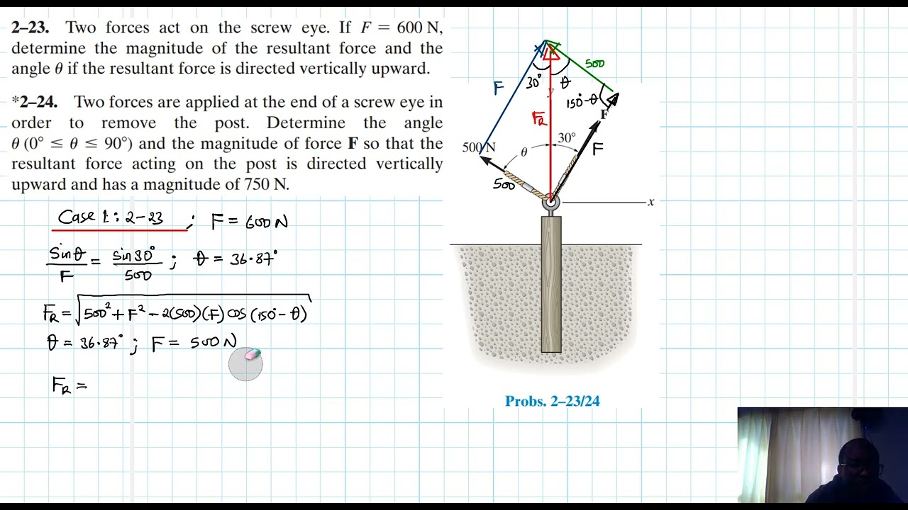 2–23, 2–24  Force Vector (Chapter 2: Hibbeler Statics) Benam Academy