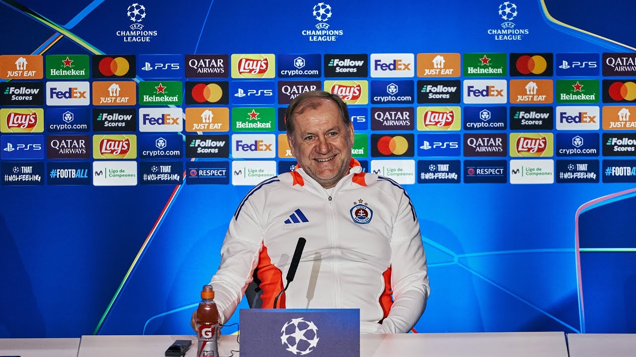 Záznam tlačovej konferencie pred zápasom Atlético Madrid - ŠK Slovan Bratislava