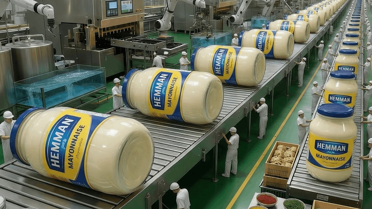 Mesmerizing High-Speed Mayonnaise Production Line (Hellmann's) | 4K resolution