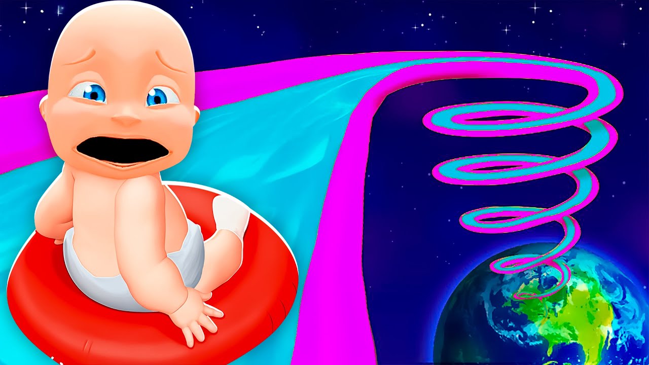 Baby Rides The BIGGEST WATERSLIDE EVER!