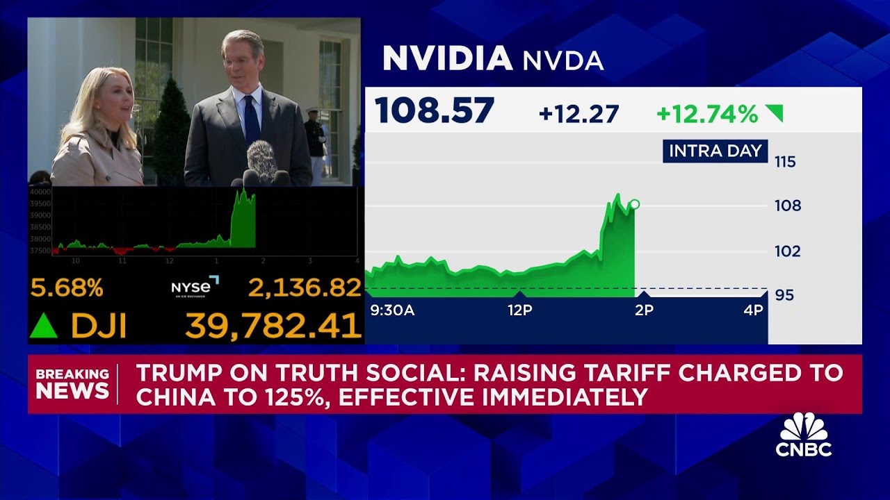 White House: Tariffs will be brought down to a universal 10% and China's will go up to 125%