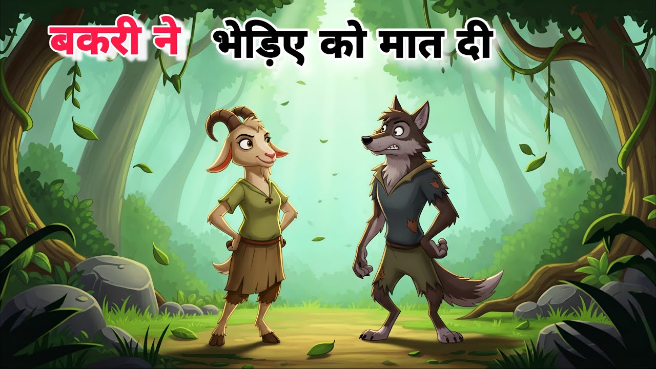 🐺 भेड़िए की चाल और 🐐 बकरी का कमाल | 🌳 Jungle Adventure | 💫 Moral Hindi Cartoon Story for Kids