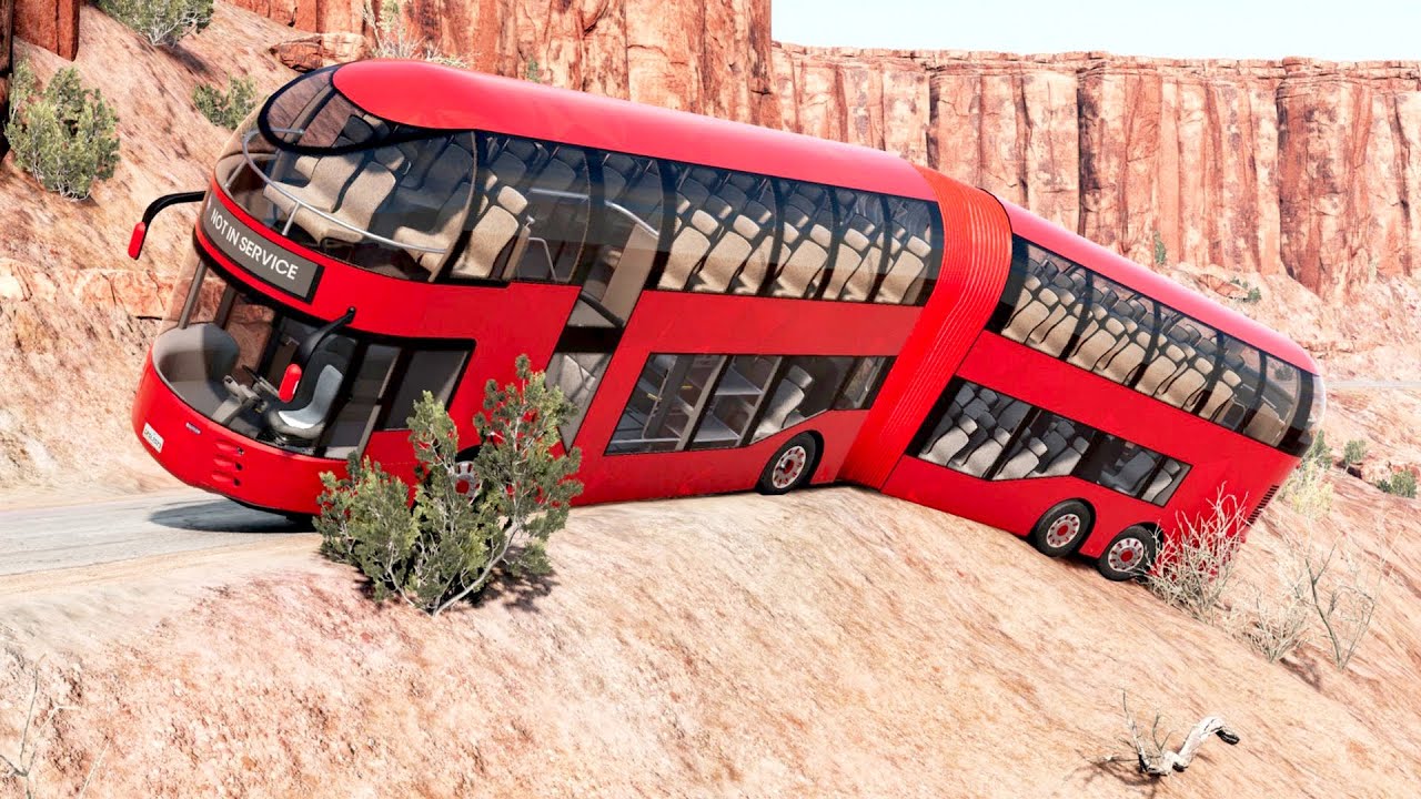 BeamNG Drive - Double Decker Articulated Bus in Utah