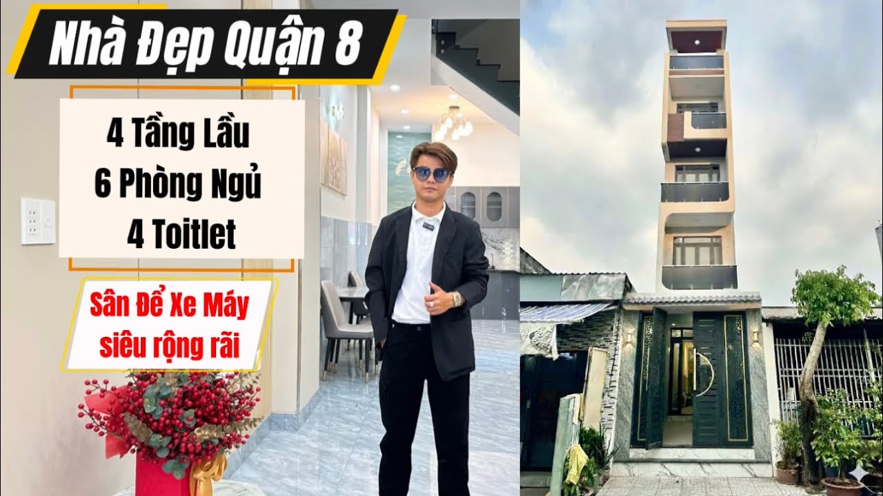 Nhà Đẹp Quận 8 || Khu Vực Dã Tượng || Nhà Cao 4 Tầng Đúc Bê Kiêng Cố ||Sổ Hồng Riêng || Khu Hiện Hữu