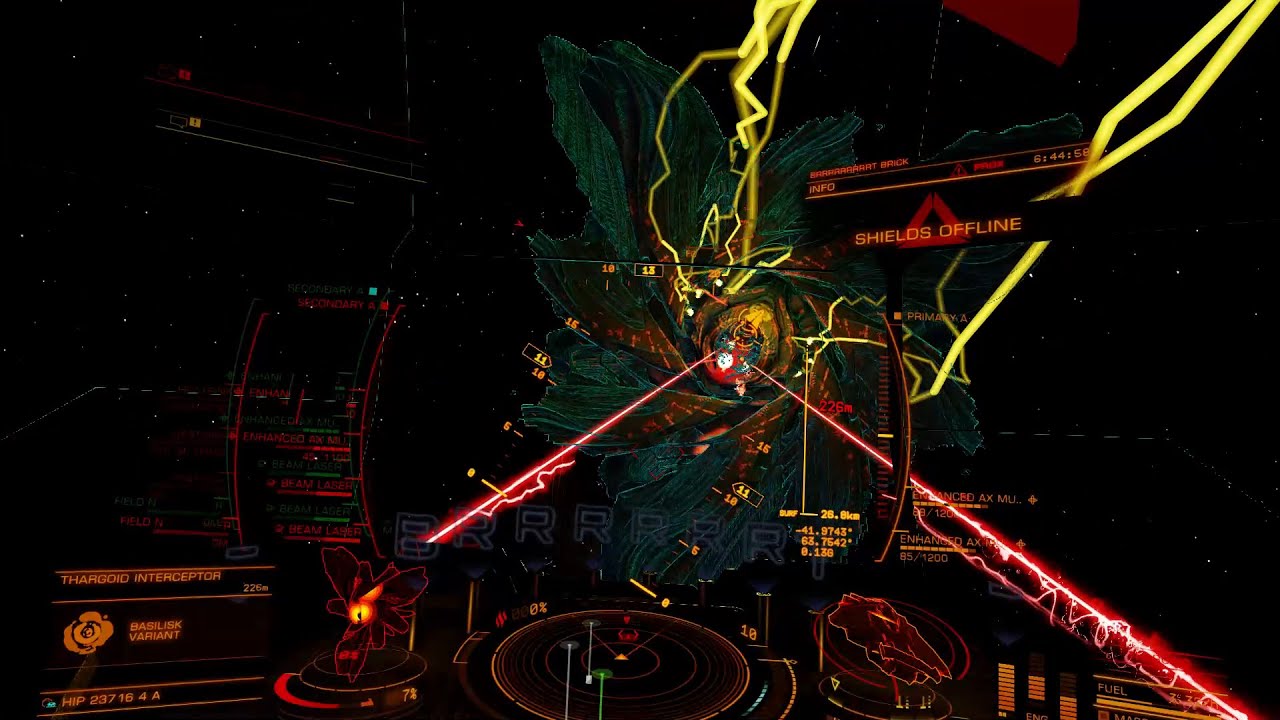 Enhanced AX Multicannon Type 10 Defender versus Basilisk. Planet-side. Elite Dangerous Odyssey.
