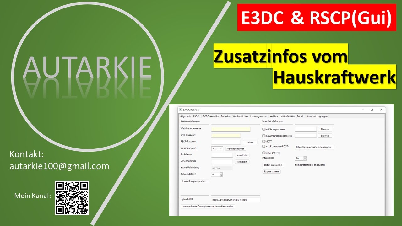 RSCPGui & E3DC - Anleitung, Einstellungen, Verbindung - Mehr Daten von Hauskraftwerken abfragen!