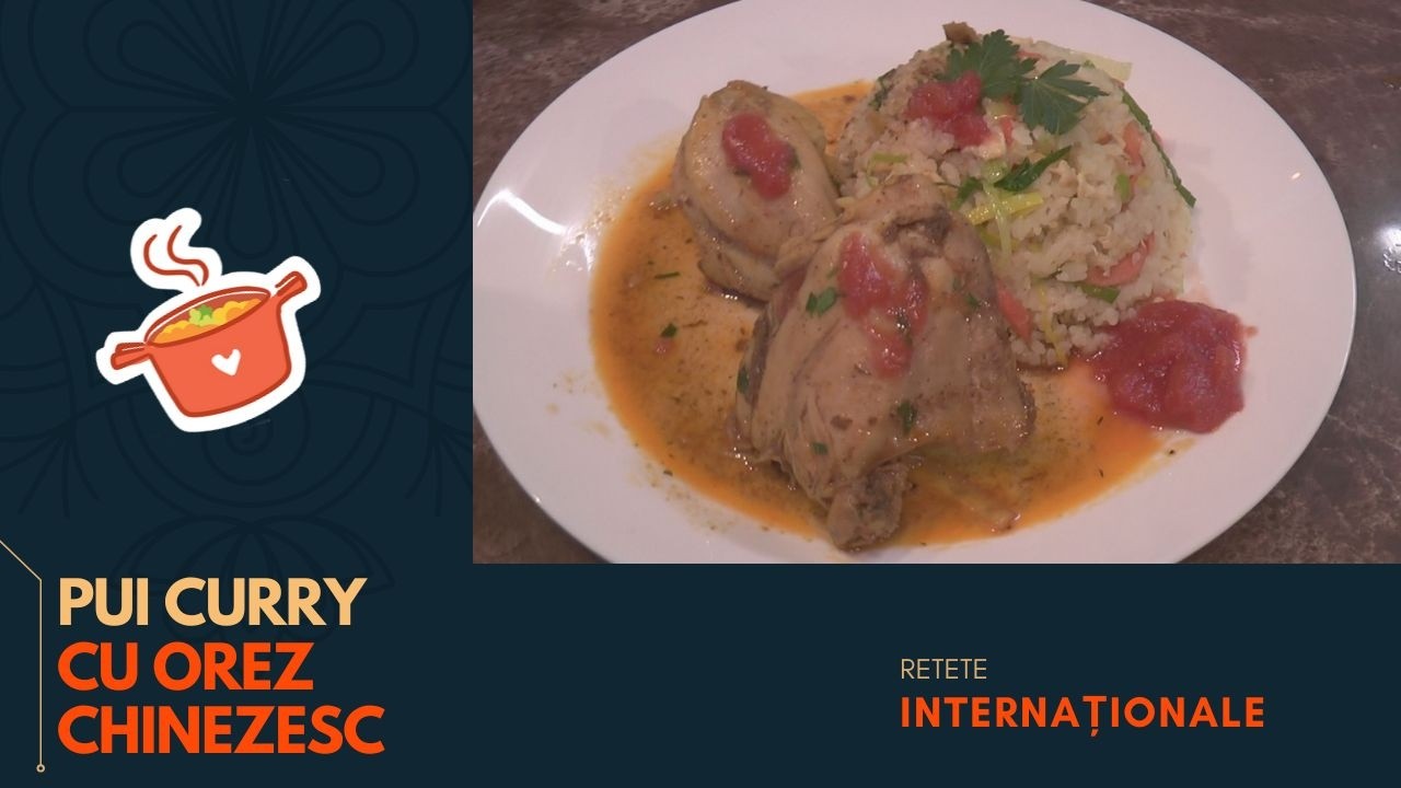 Pui curry cu orez chinezesc