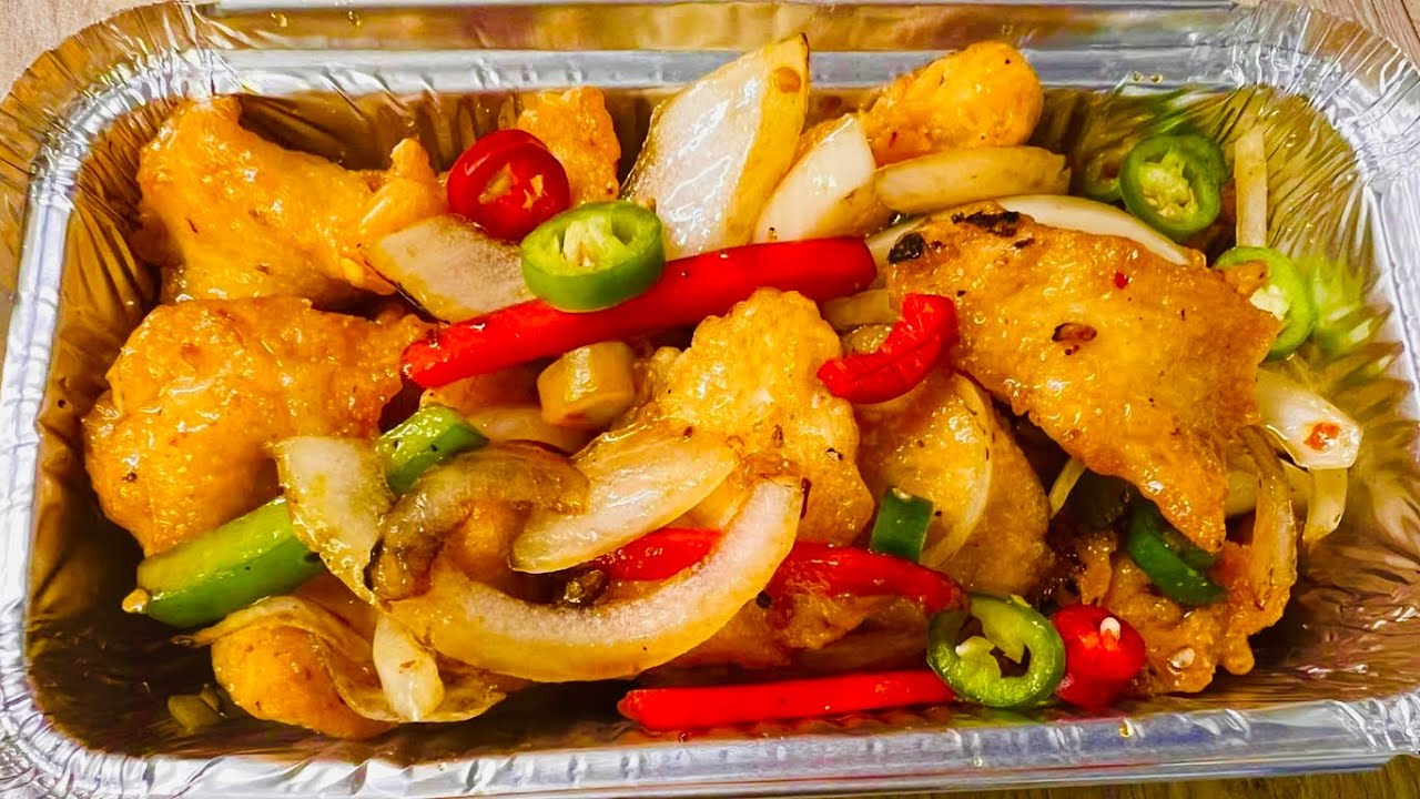 Китайская курица с солью и чили на вынос
