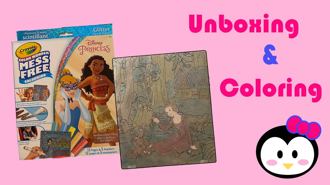 Crayola Color Wonder Glitter Paper - Disney Princess | Unbox | Color | Review