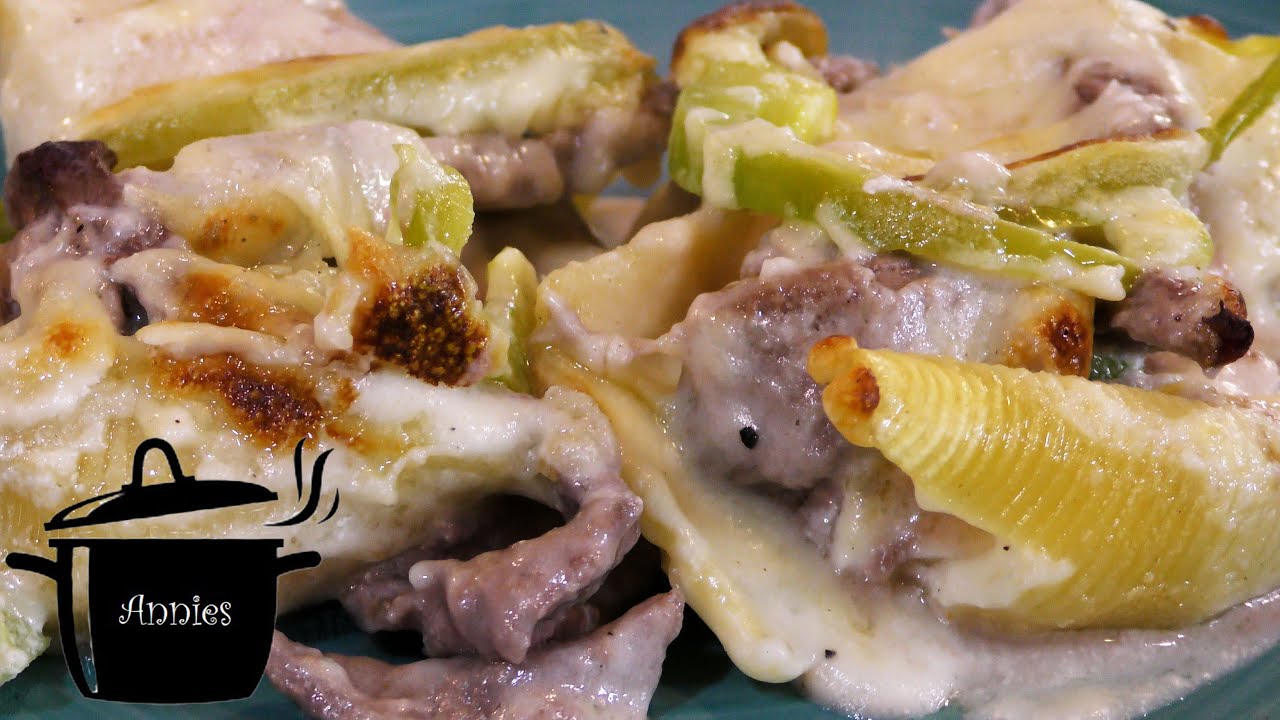 AIR FRYER PHILLY CHEESESTEAK STUFFED SHELLS