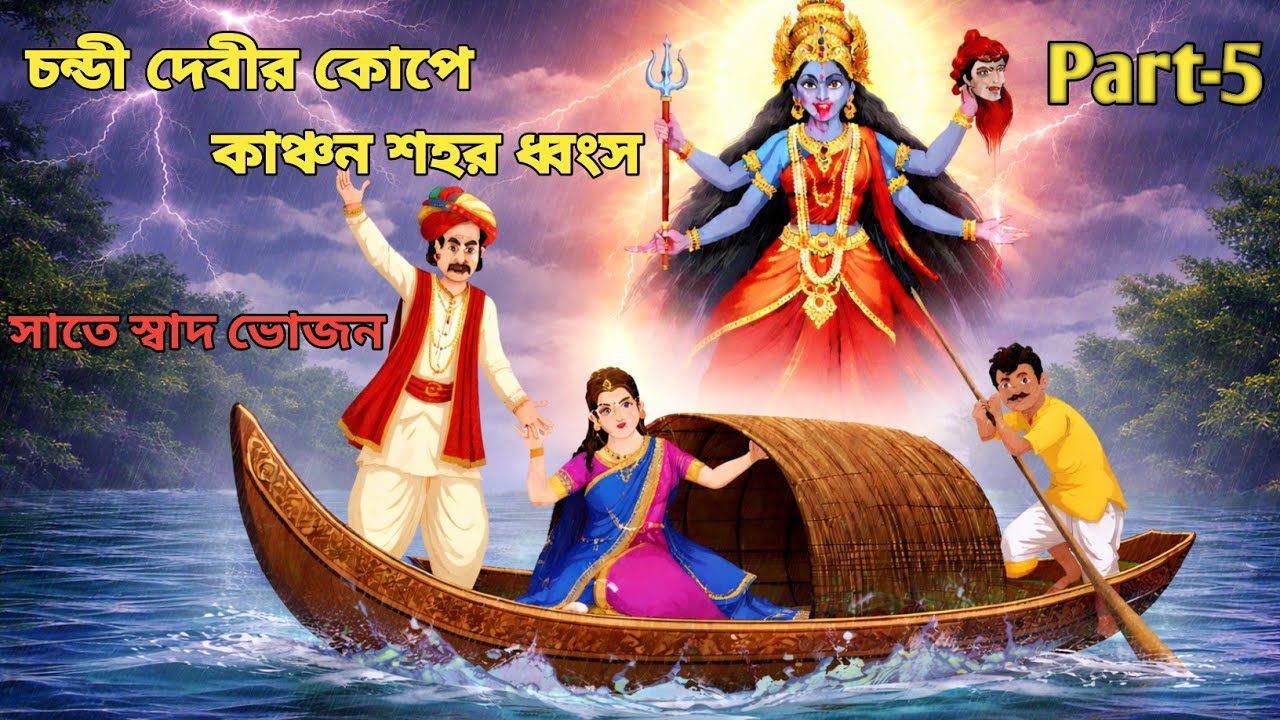 রানীর স্বাদ ভোজনে এলেন মা চন্ডী( Part-5 )[চন্ডী দেবীর কোপে কাঞ্চন শহর ধ্বংস]।। বাংলা কার্টুন ভিডিও ।