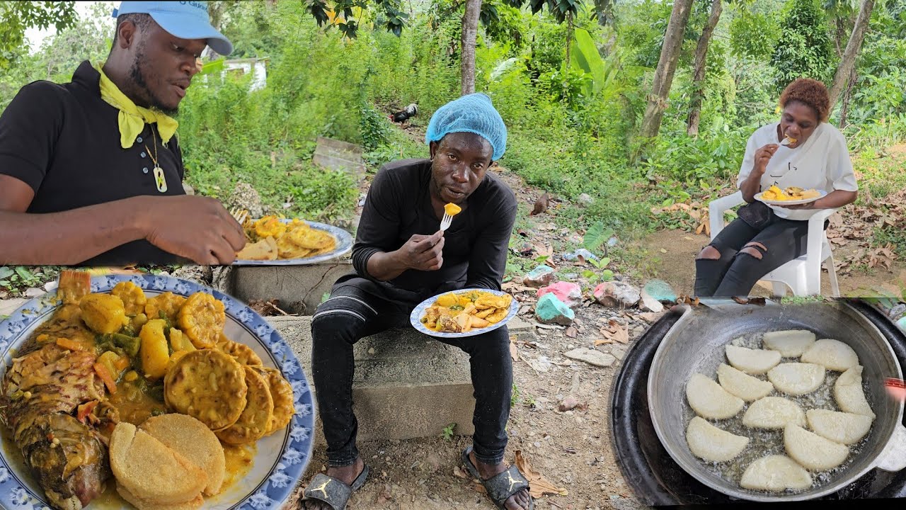 Steam Fish & Crackers with Fry Bammy | outdoor cooking with friends
