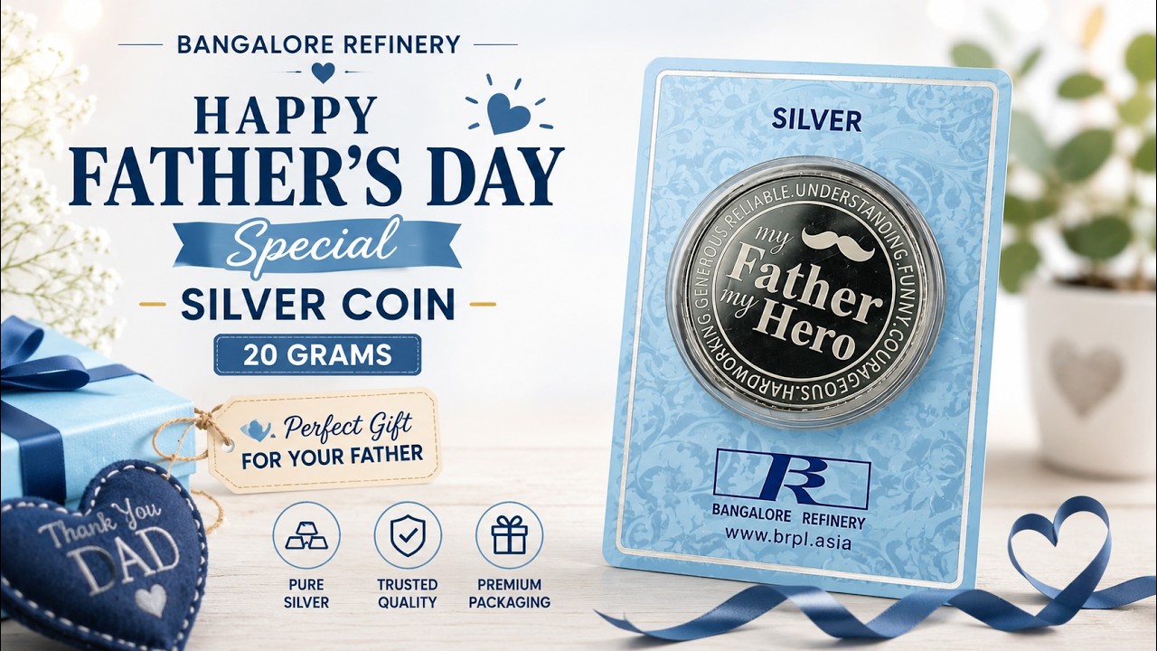 💙 Father's Day Special Silver Coin | Bangalore Refinery 20 Gram Silver Coin Review 💙