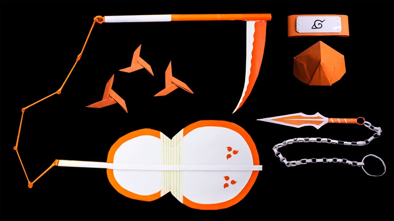06 Origami Ninja Weapon || Gumbai, Kunai, Ninja Star, Mask, Headband, Scythe