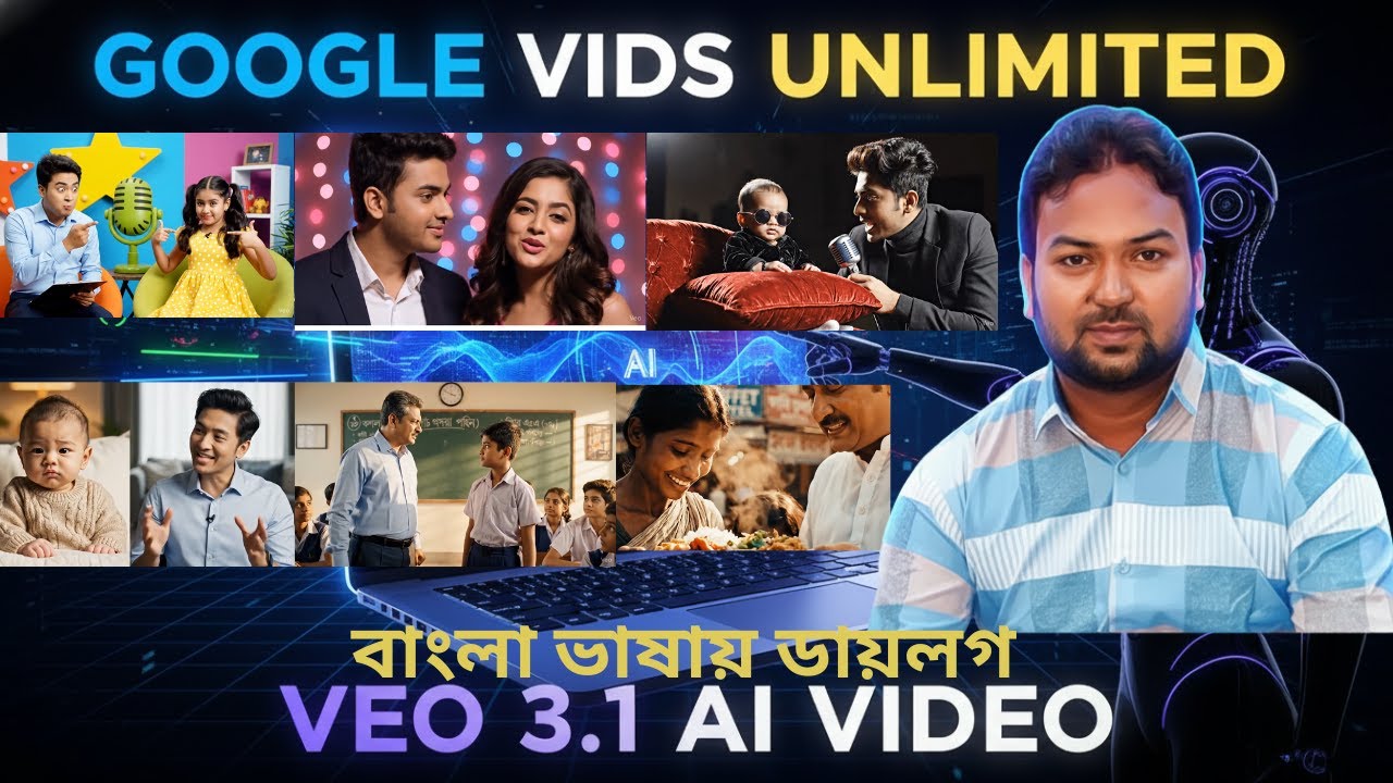 GOOGLE VIDS VEO 3.1 BANGLA DIALOGUE.veo 3 বাংলা ডায়লগ