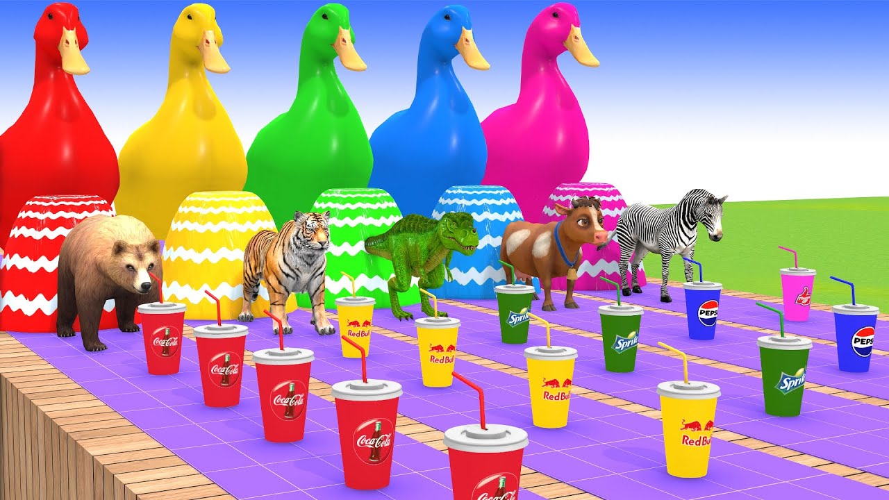 Long Slide Game With Elephant Gorilla Buffalo Hippopotamus Tiger 3d Animal Game Funny 3d Animals #38