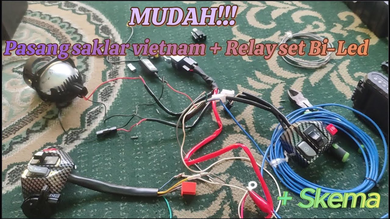 Cara pasang saklar vietnam mio + relay set biled #otomotif #relay #biledprojector #modifikasi