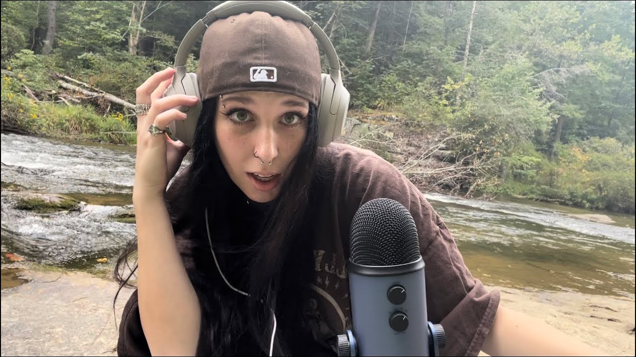 asmr on top of a waterfall (nature sounds & visual triggers)