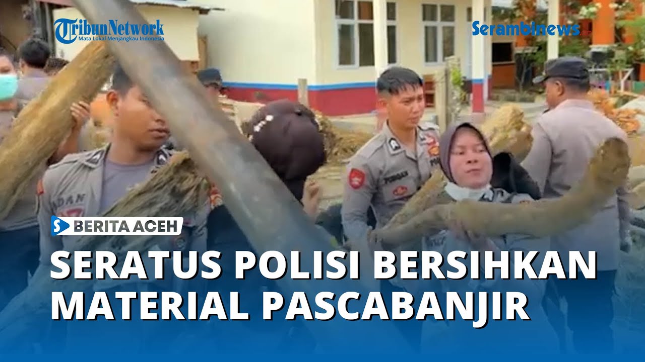 Kapolres Aceh Selatan Kerahkan Seratus Personel Bersihkan Material Pascabanjir di Trumon Tengah
