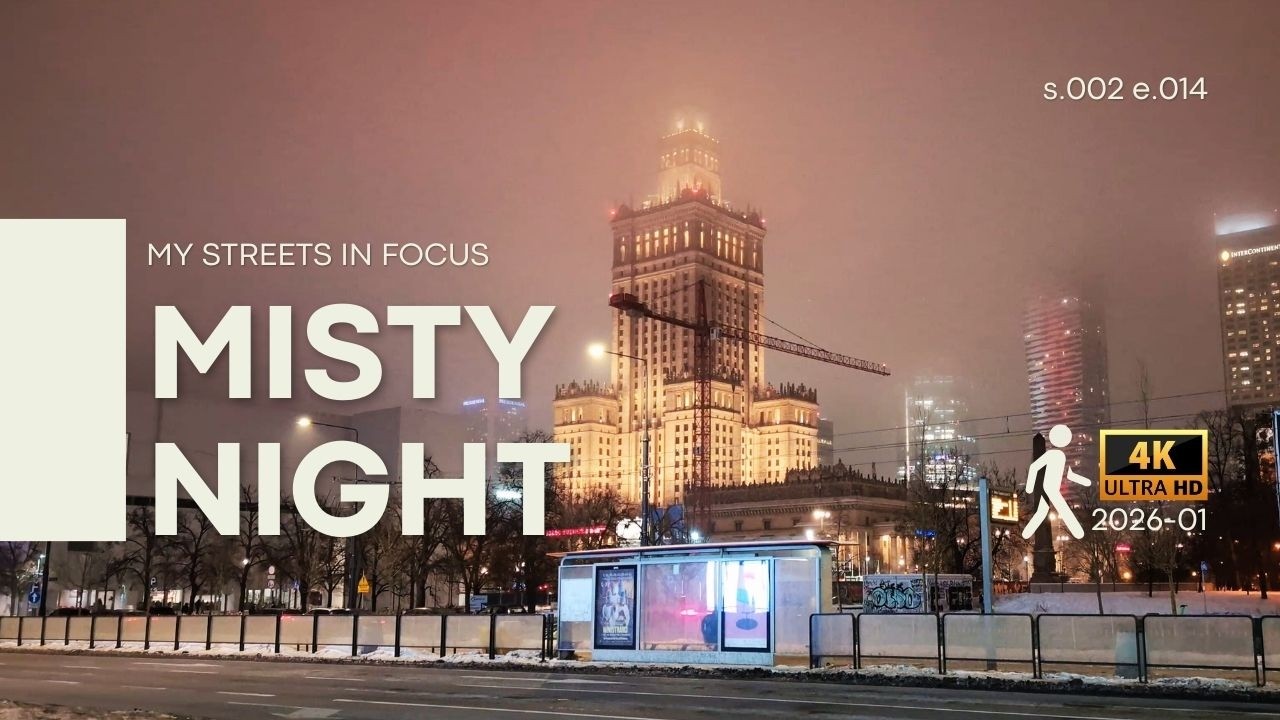 Neon & Snow: Warsaw Downtown Evening Walk 🇵🇱 Rotunda to Świętokrzyska Loop