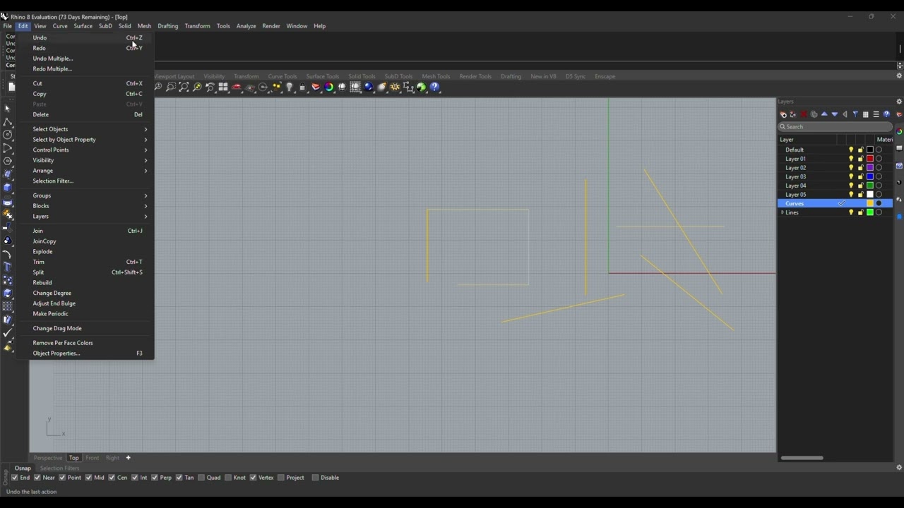2D Drawing Tools in Rhino Part 01