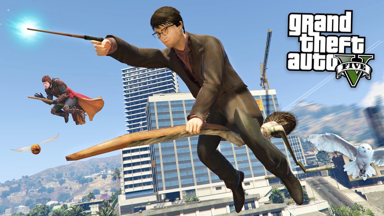 GTA 5 Mods - HARRY POTTER MOD w/ WAND & BROOM!! GTA 5 Harry Potter Mod! (GTA 5 Mods Gameplay)