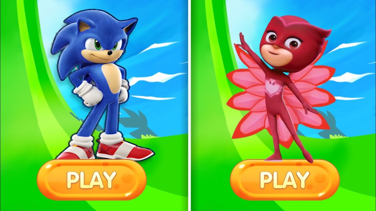 Sonic Dash Vs PJ Masks- Movie Sonic Vs All Boss Zazz Egman-All characters unlocked 