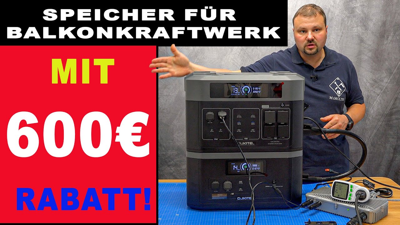 Powerstation für Balkonkraftwerk?  Hiermit geht's: OUKITEL BP2000 + OUKITEL B2000 Battery