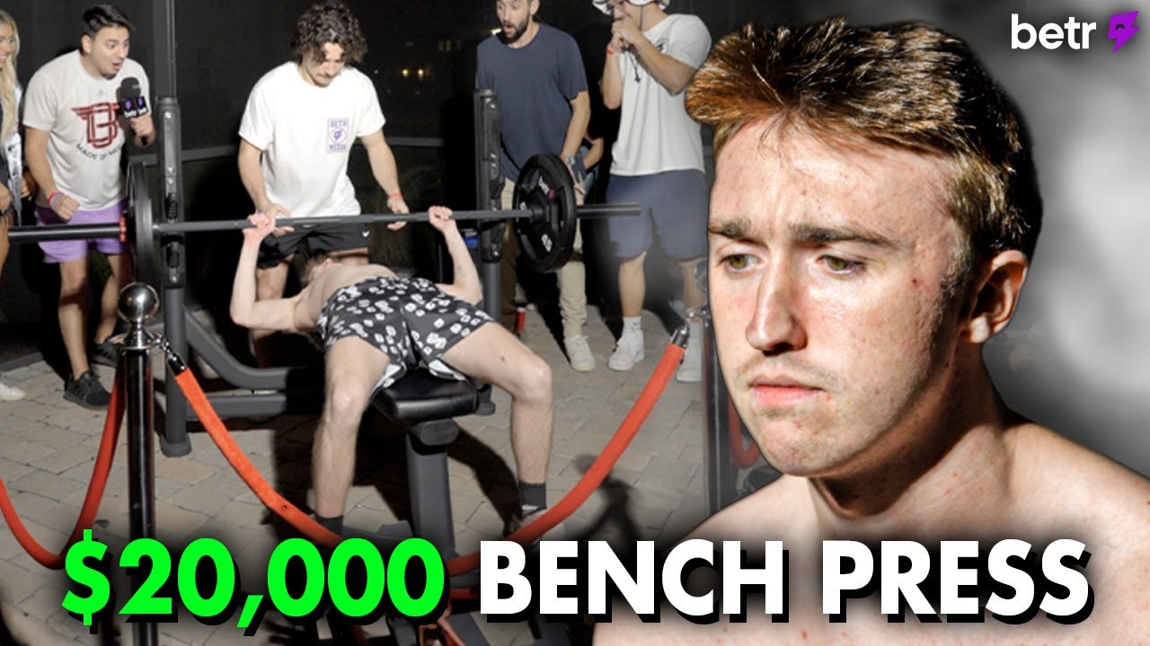 Betr Derek's $20,000 Bench Press Challenge - FULL VIDEO