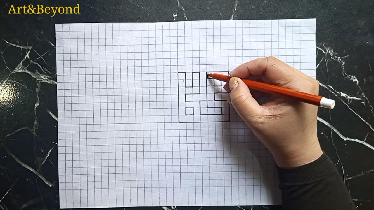 How to draw Muhammad SAW on graph paper | square Kufic calligraphy #Art&Beyond #muhammad