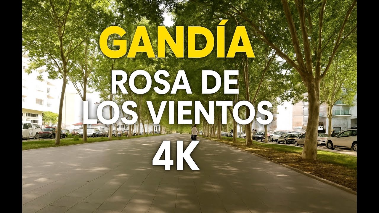 𝓖𝓐𝓝𝓓𝓘𝓐 - Discover the Magic of Gandia 4K- Rose of the Winds Square - Walking tour  Spain 4K