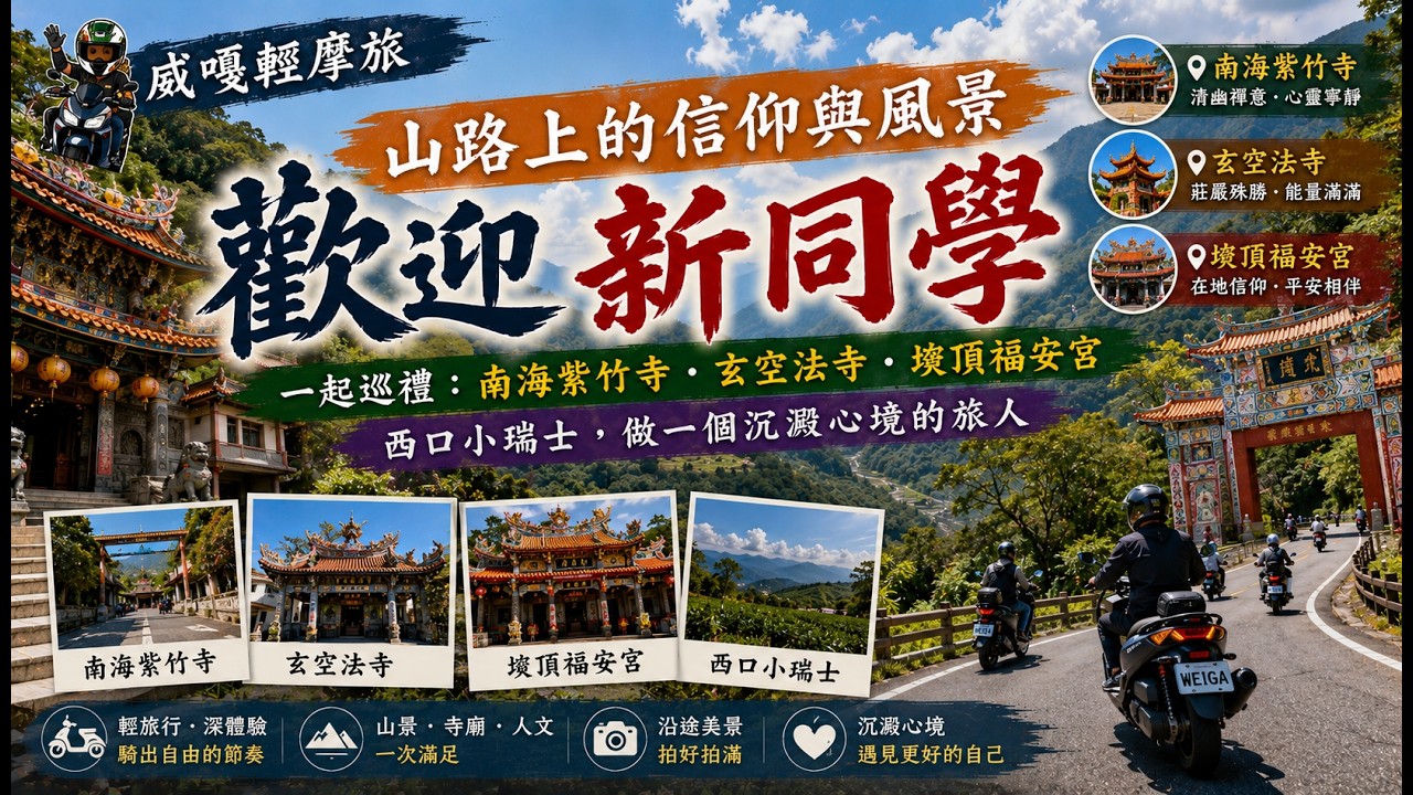《輕摩旅》山路上的信仰與風景｜新同學巡禮：南海紫竹寺・玄空法寺・崁頂福安宮。西口小瑞士，做一個沉澱心境的旅人