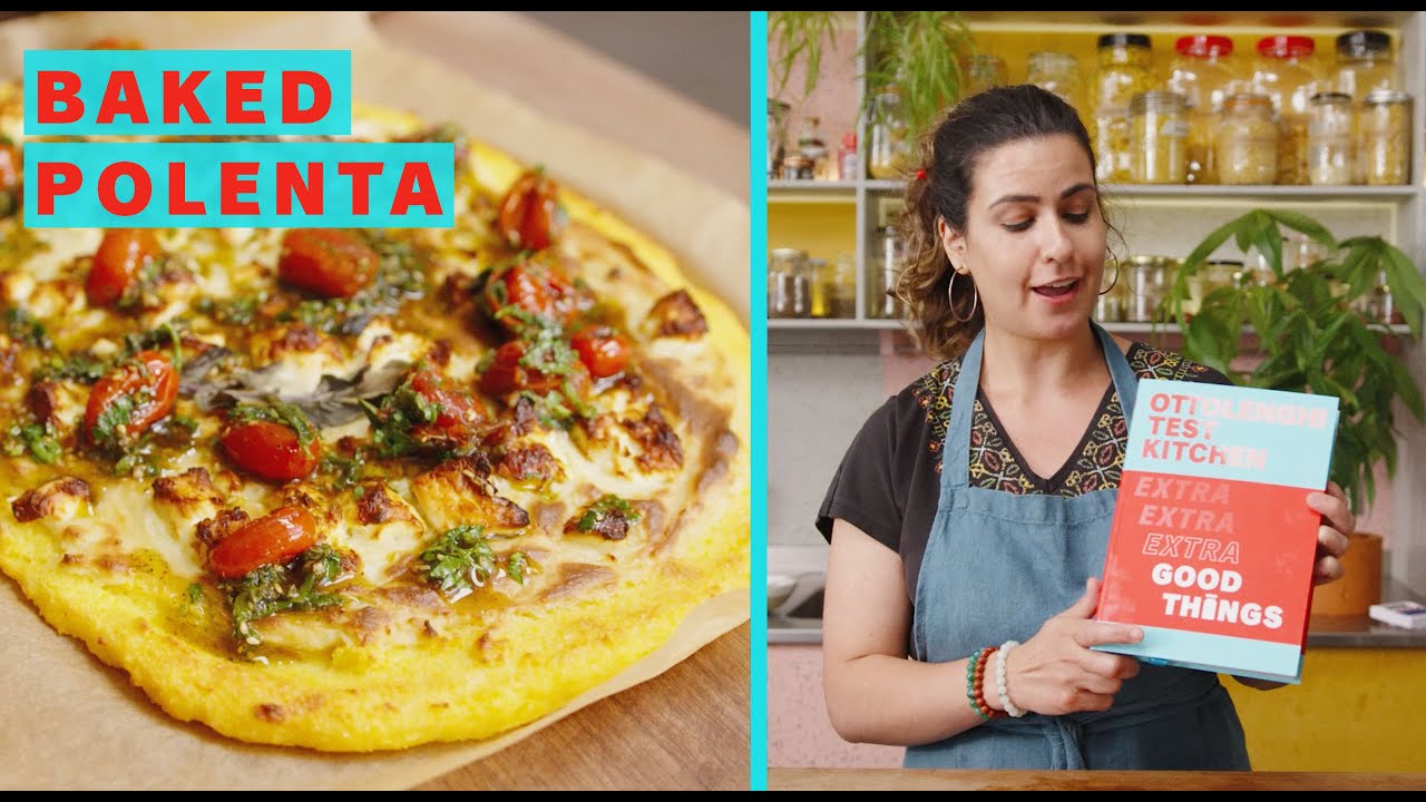 Baked polenta with feta, béchamel and za'atar tomatoes | Ottolenghi Test Kitchen Extra Good Things