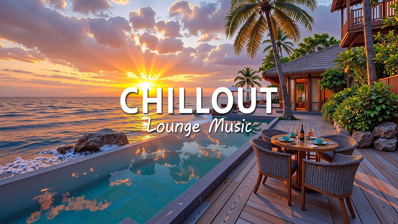 Golden Sunset & Chillout Lounge Music 🌴 A Peaceful Evening by the Infinity Pool & Ocean Breeze