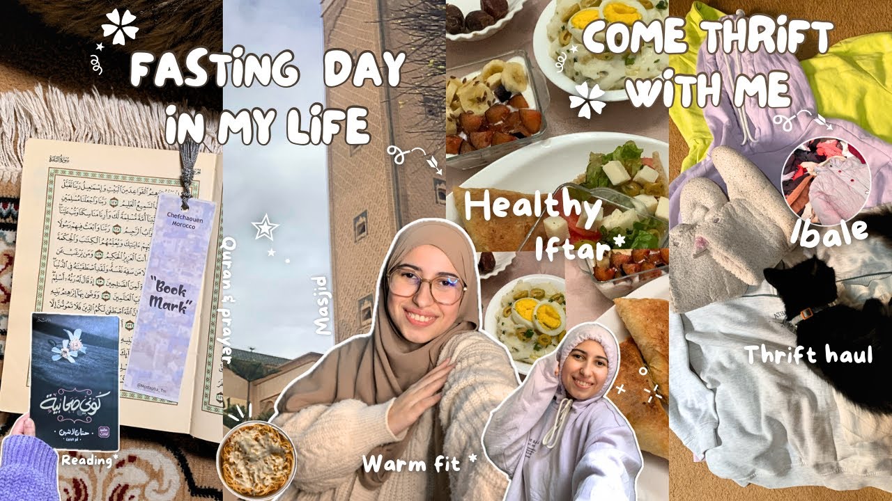*THRIFT* WITH ME  | *FASTING* day in my life يوميات شتوية 🌧️ | هميزات البال 💃✨| الصيام 📿