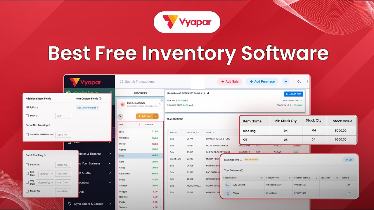 Best Free Inventory Management Software for Small Businesses | Vyapar
