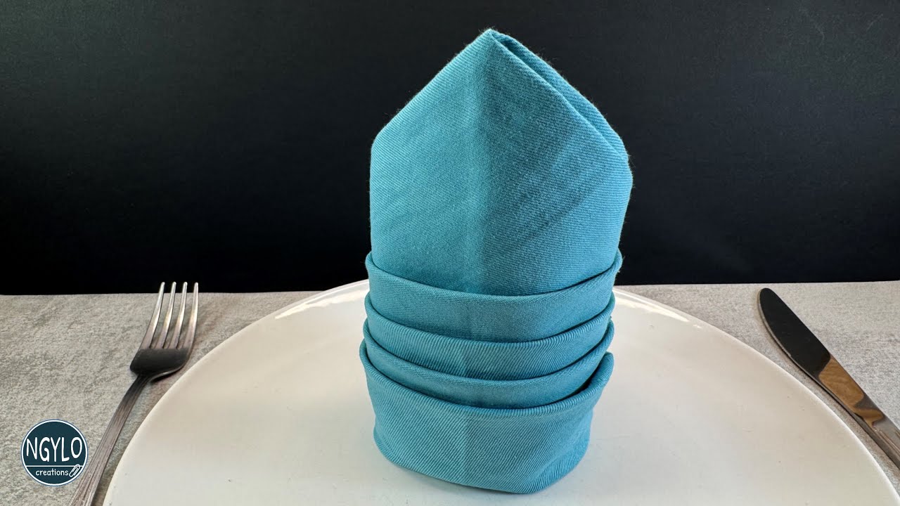 How to Fold a Cloth Napkin into a Tower Shape | Elegant Table Setting Idea