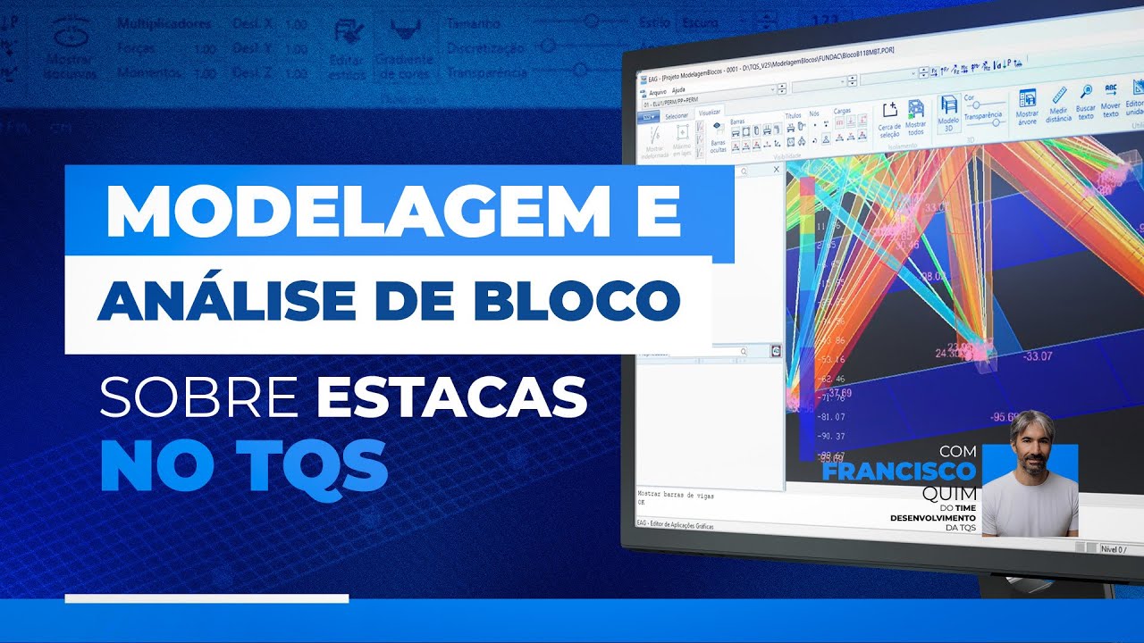 Modelagem e análise de bloco sobre estacas no TQS