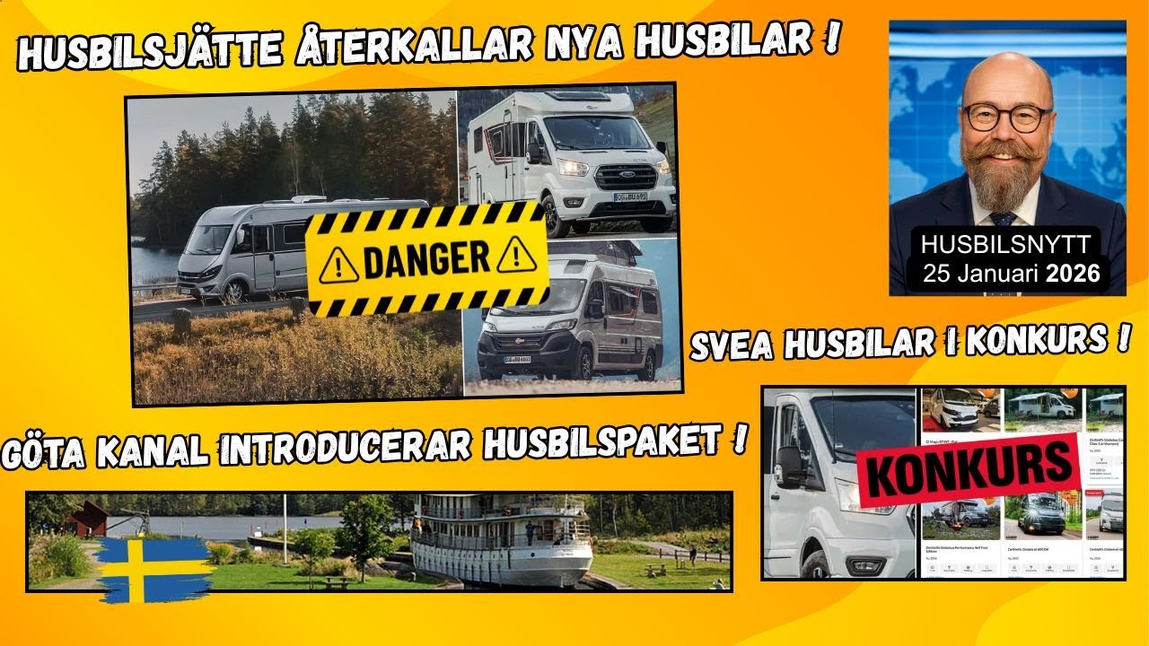 Husbilsnytt 25 januari - Husbilsjätte återkallar nya husbilar - Svea Husbil i konkurs!